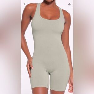 NWT SKIMS Mid-thigh Onesie in Mineral Sz XS